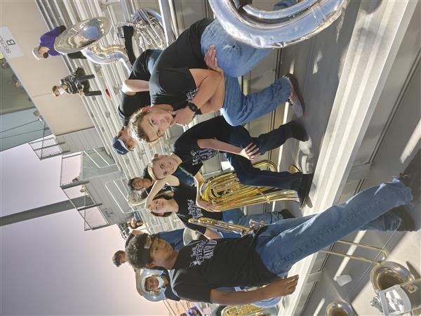 Little Rattler Night: Middle School students in football stands.